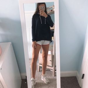 navy “hoodie” sweatshirt